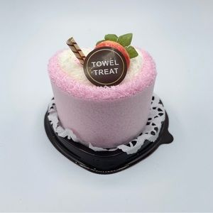 pink strawberry heart cake cotton microfiber bath hand face towel treat